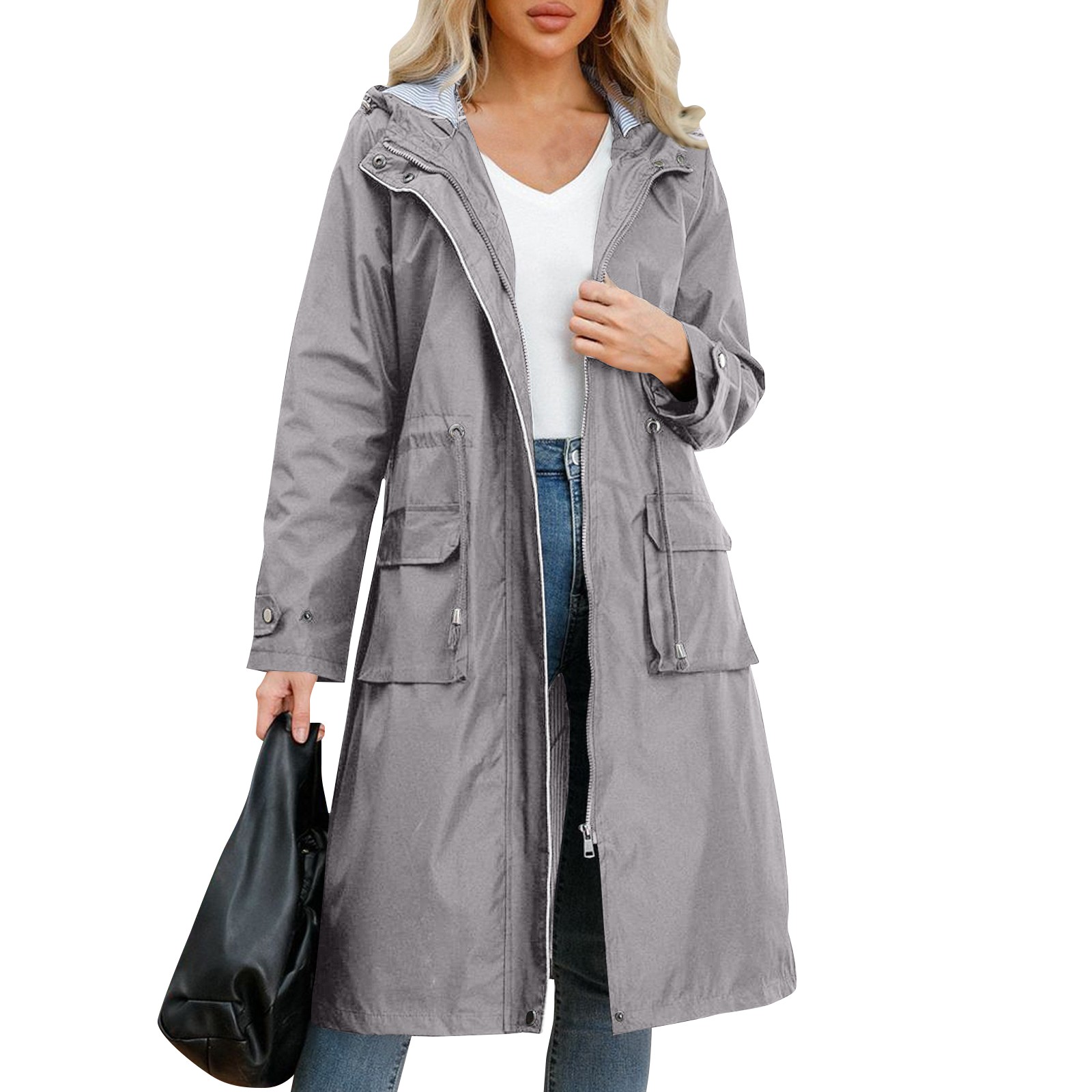 Pipe Bending Spring - Women's Chic Hooded Long Sleeved Solid