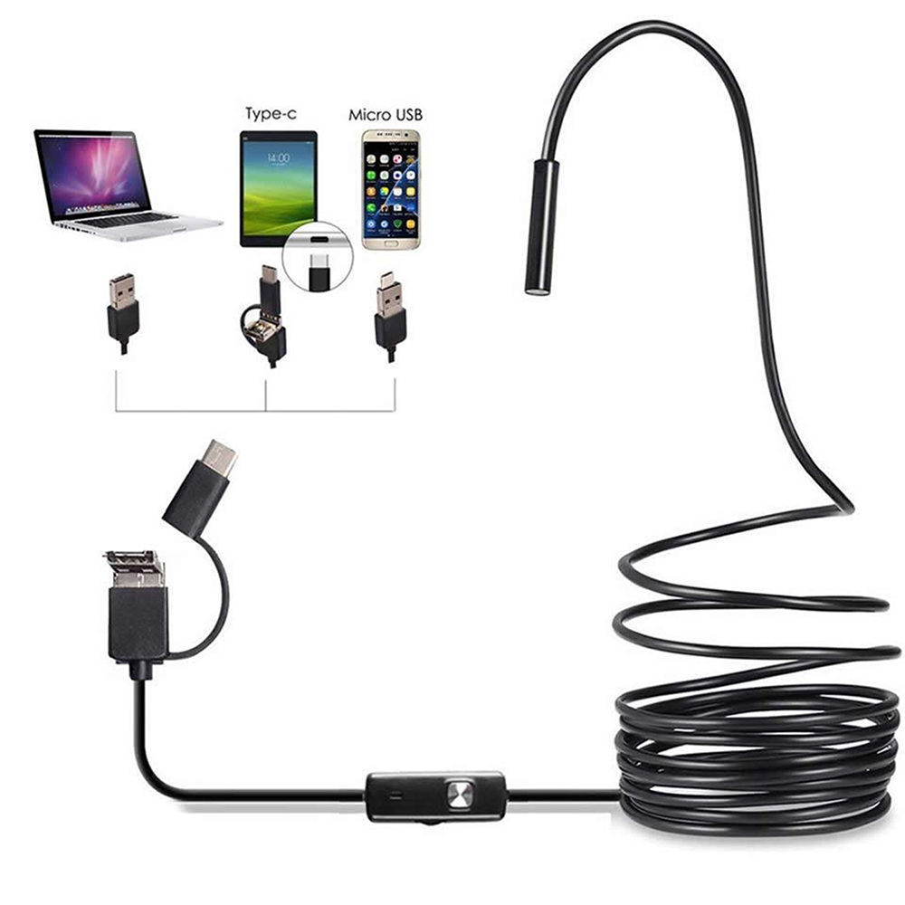 6 LED Light 7mm 1M  Endoscope  - огляд і ціна Drain Snake Flexible