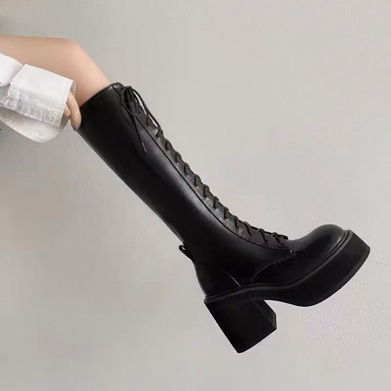 White  Boots Thick Bottom High - огляд і ціна Pipe Bending Spring